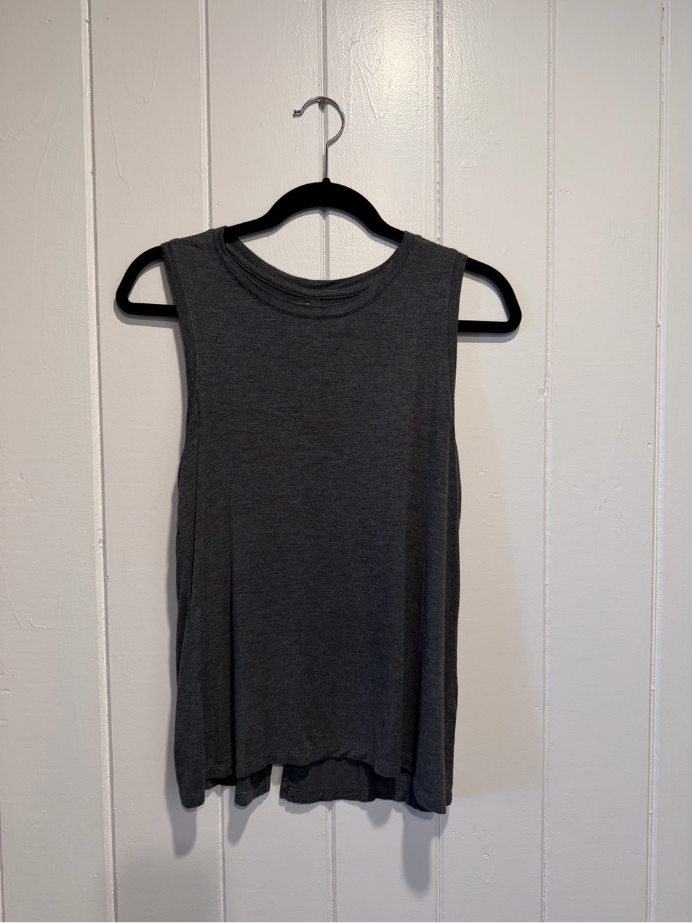Halogen Soft Gray Sleeveless Top | Open Back Detail | Size Small